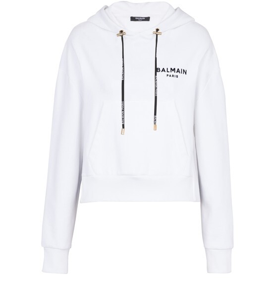 

Хлопковая толстовка из эко-дизайна с флокированным логотипом Balmain. Balmain