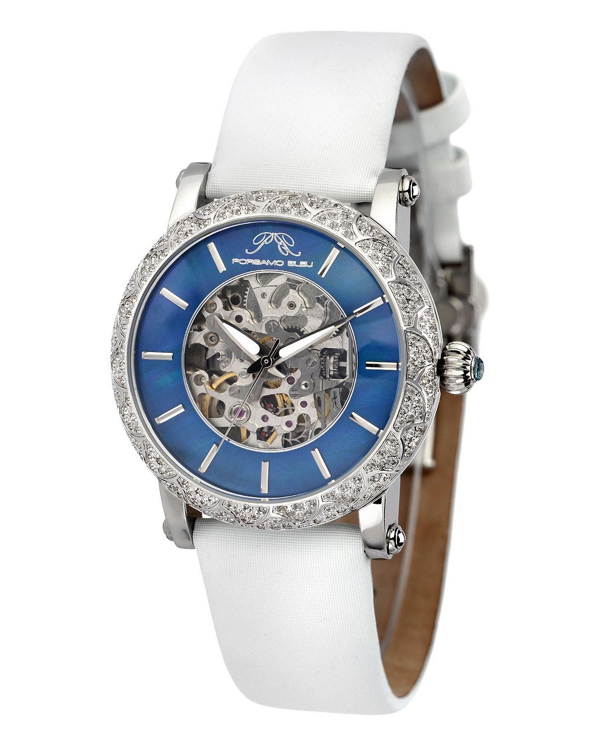 цена Женские автоматические часы Liza с атласным кожаным ремешком 692ALIL Porsamo Bleu, белый
