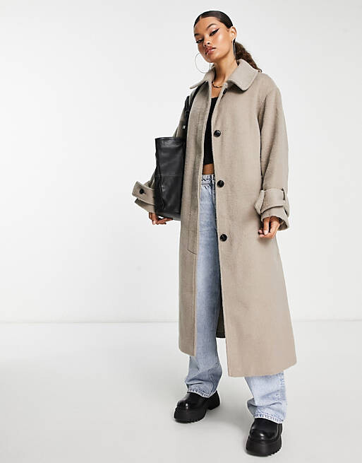 

Зеленое пальто-бойфренд из смесовой шерсти с начесом ASOS DESIGN Petite Smart, Зеленый