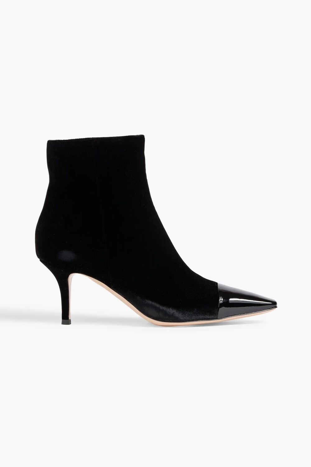 

Бархатные ботильоны Lucy с лакированной кожаной отделкой Gianvito Rossi, черный