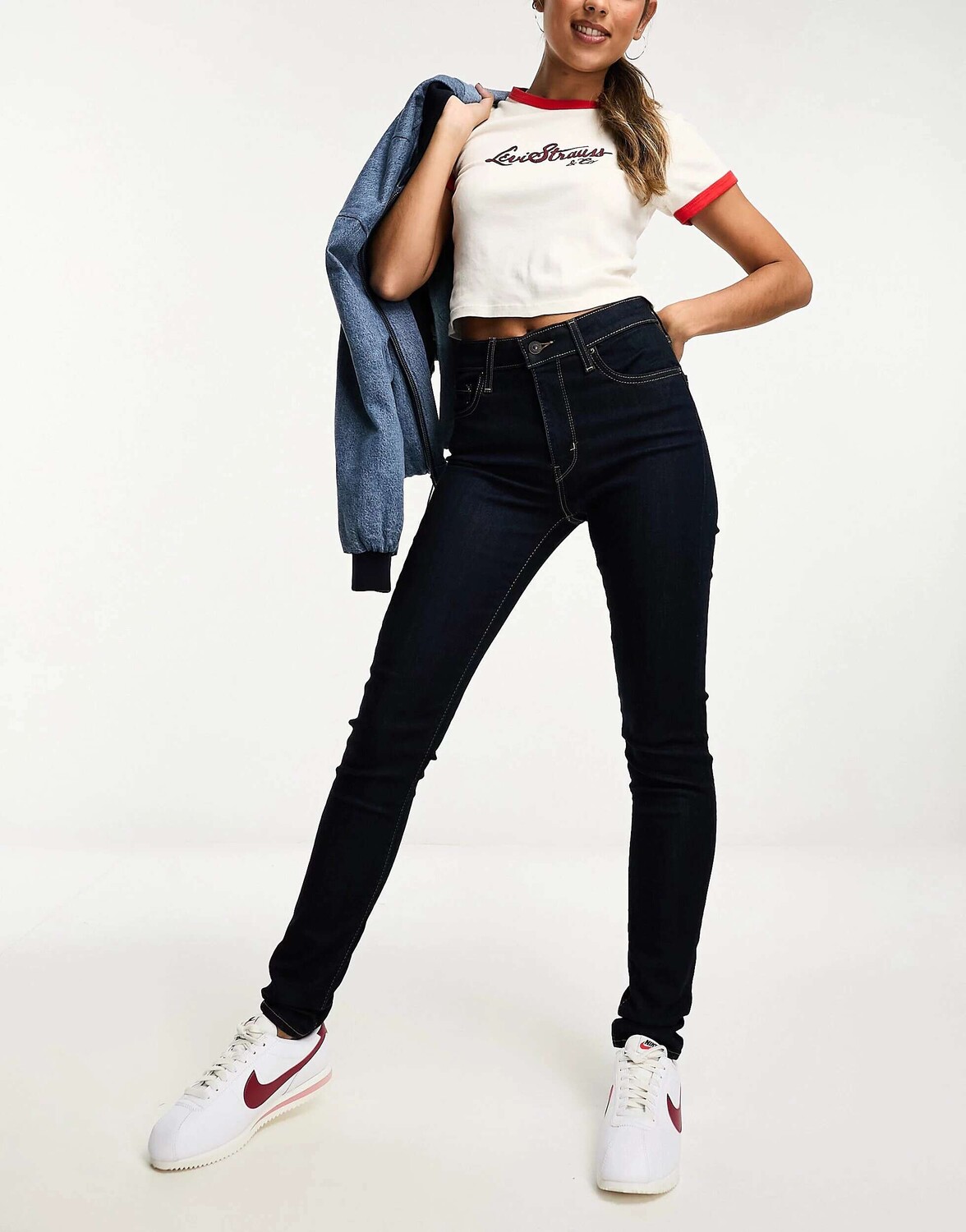 

Джинсы скинни с высокой посадкой Levi's 721 синего цвета индиго