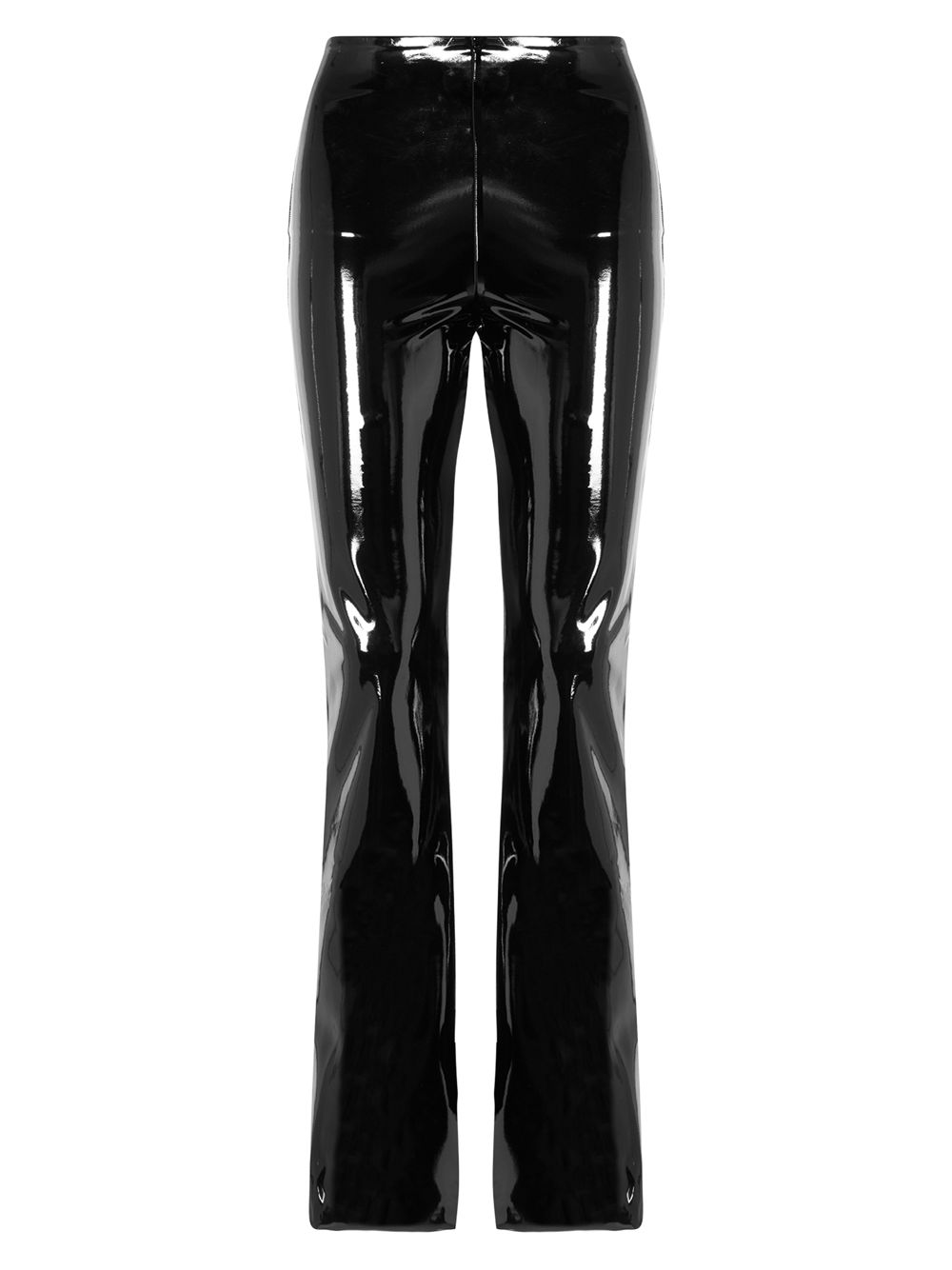 Лакированные расклешенные брюки из искусственной кожи Commando, черный