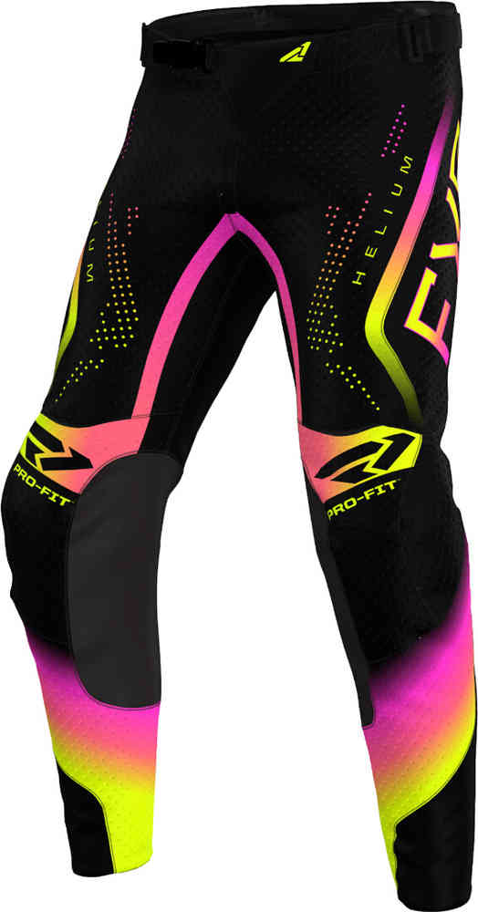 Молодежные брюки для мотокросса Helium 2024 FXR, черный/розовый/желтый фото
