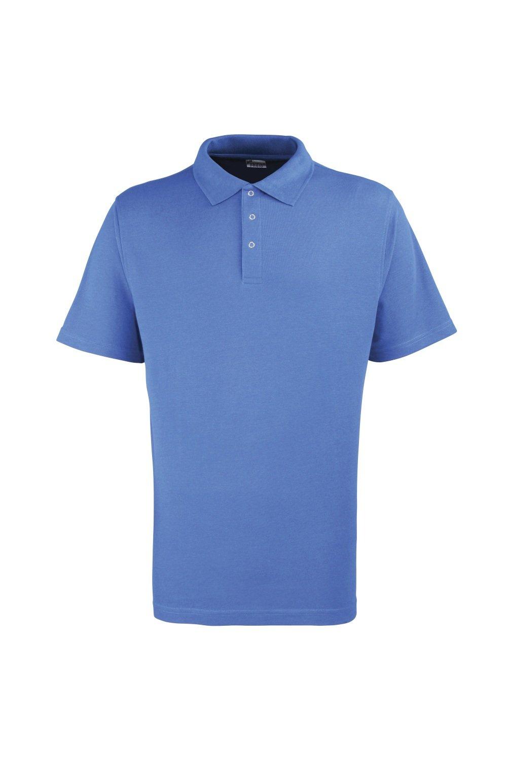 однотонная рубашка поло из тяжелого пике с заклепками premier синий Однотонная рубашка-поло из тяжелого пике с заклепками Premier, синий
