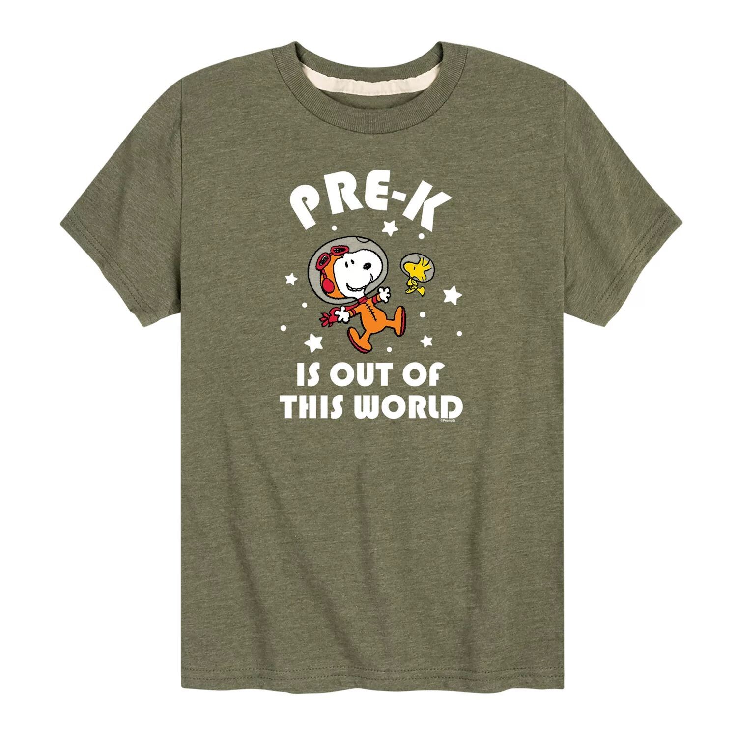 

Футболка с рисунком Peanuts Out Of This World для мальчиков 8–20 лет Licensed Character, зеленый