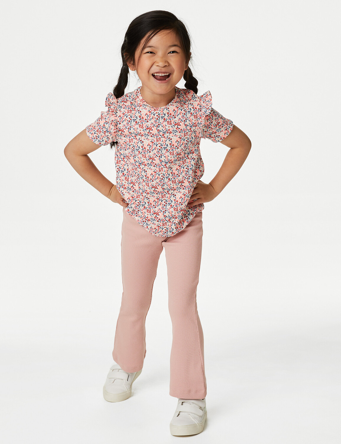 

Расклешенные леггинсы в рубчик из хлопка (2–8 лет) Marks & Spencer