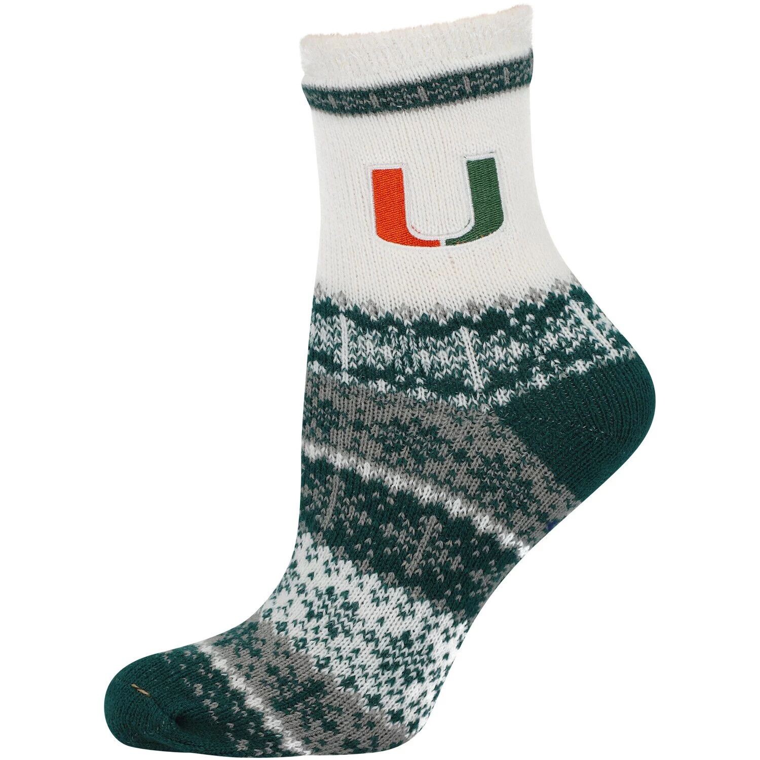 

Женские праздничные носки зеленого цвета ZooZatz Miami Hurricanes Team Color