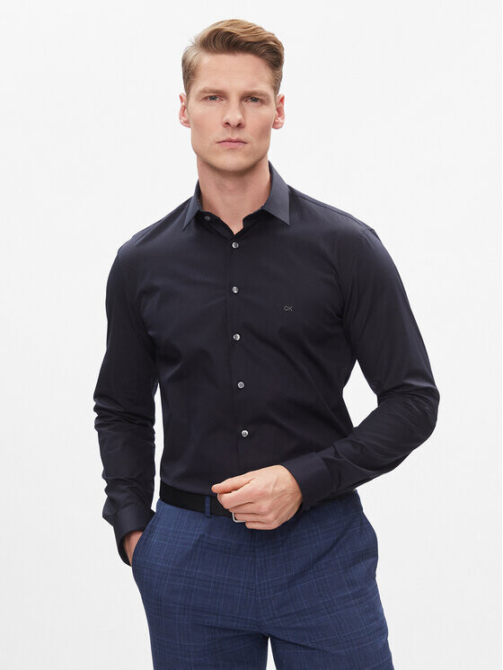 

Рубашка узкого кроя Calvin Klein, синий