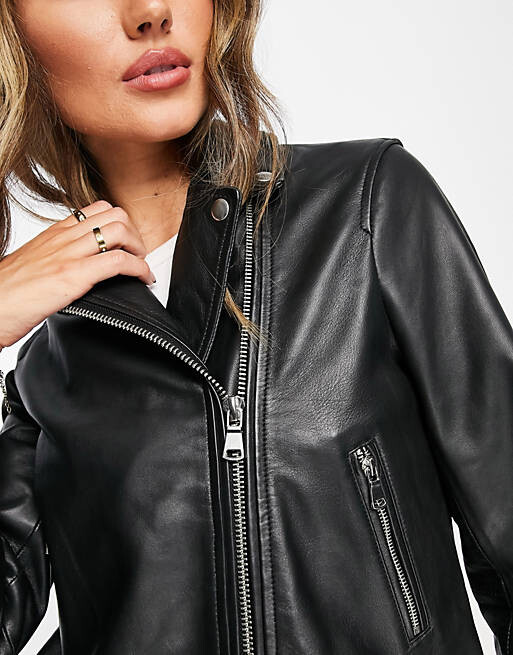 

Черная кожаная косуха ASOS DESIGN, Черный