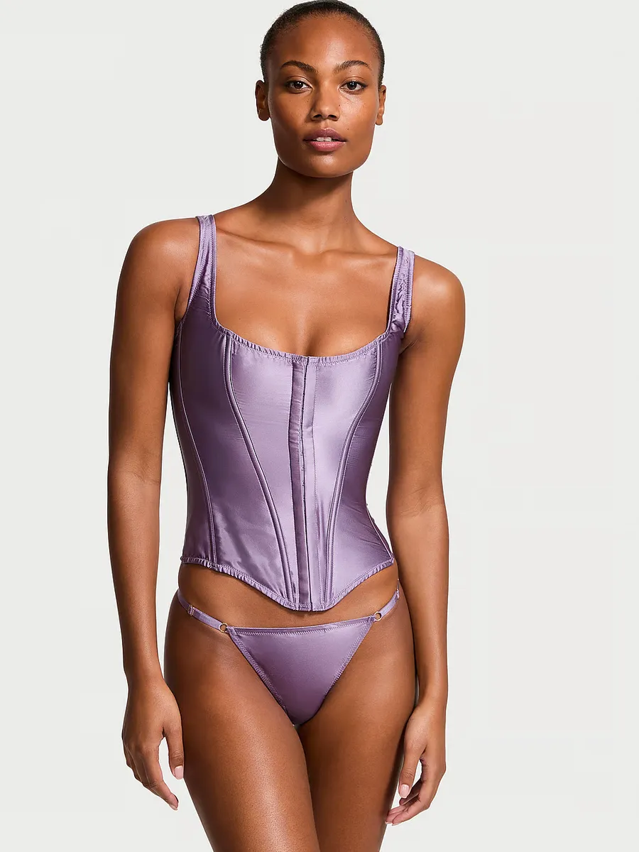 

Классический шелковый корсетный комплект Very Sexy, цвет FROZEN PLUM