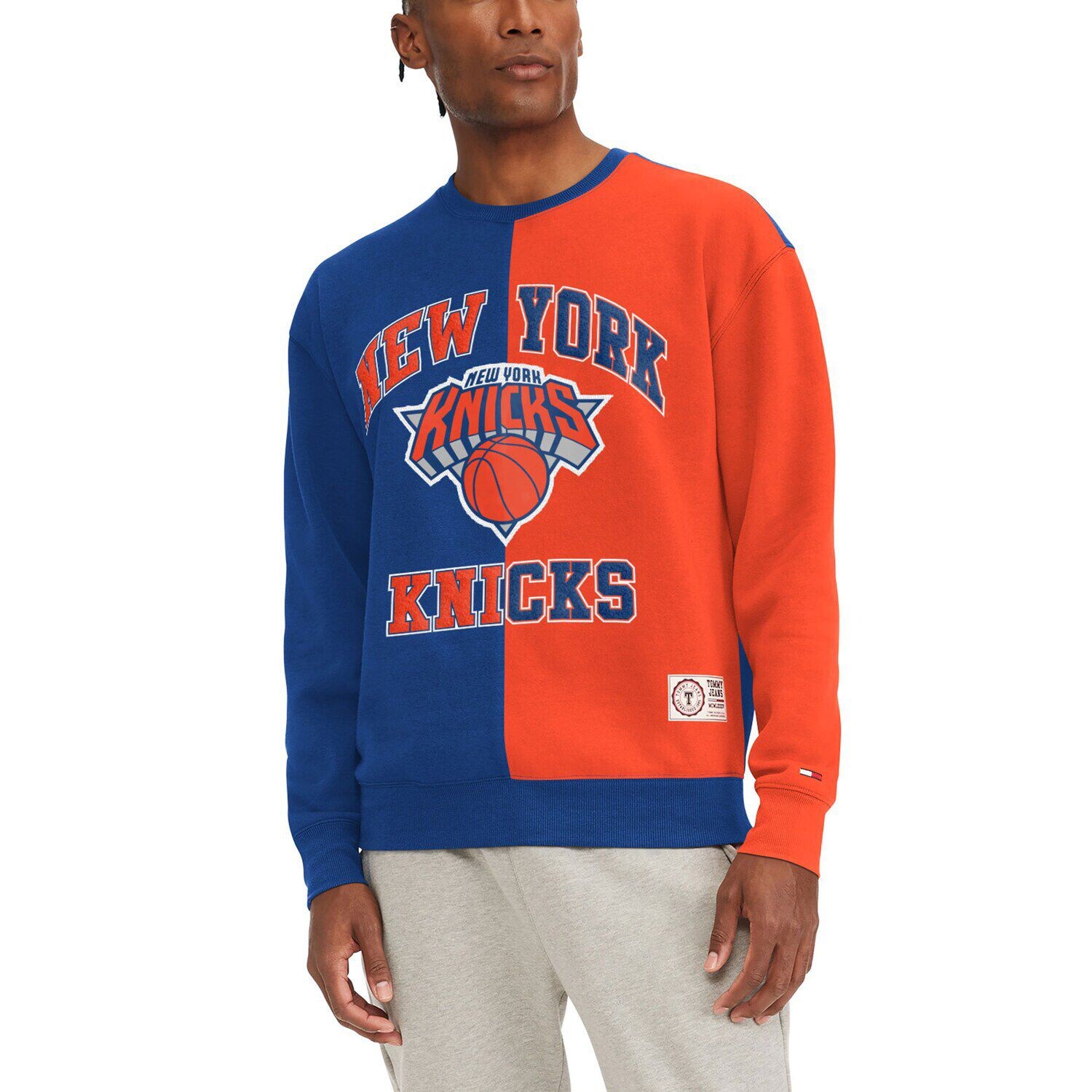 

Мужской пуловер с разрезом Tommy Jeans Royal/оранжевый New York Knicks Keith