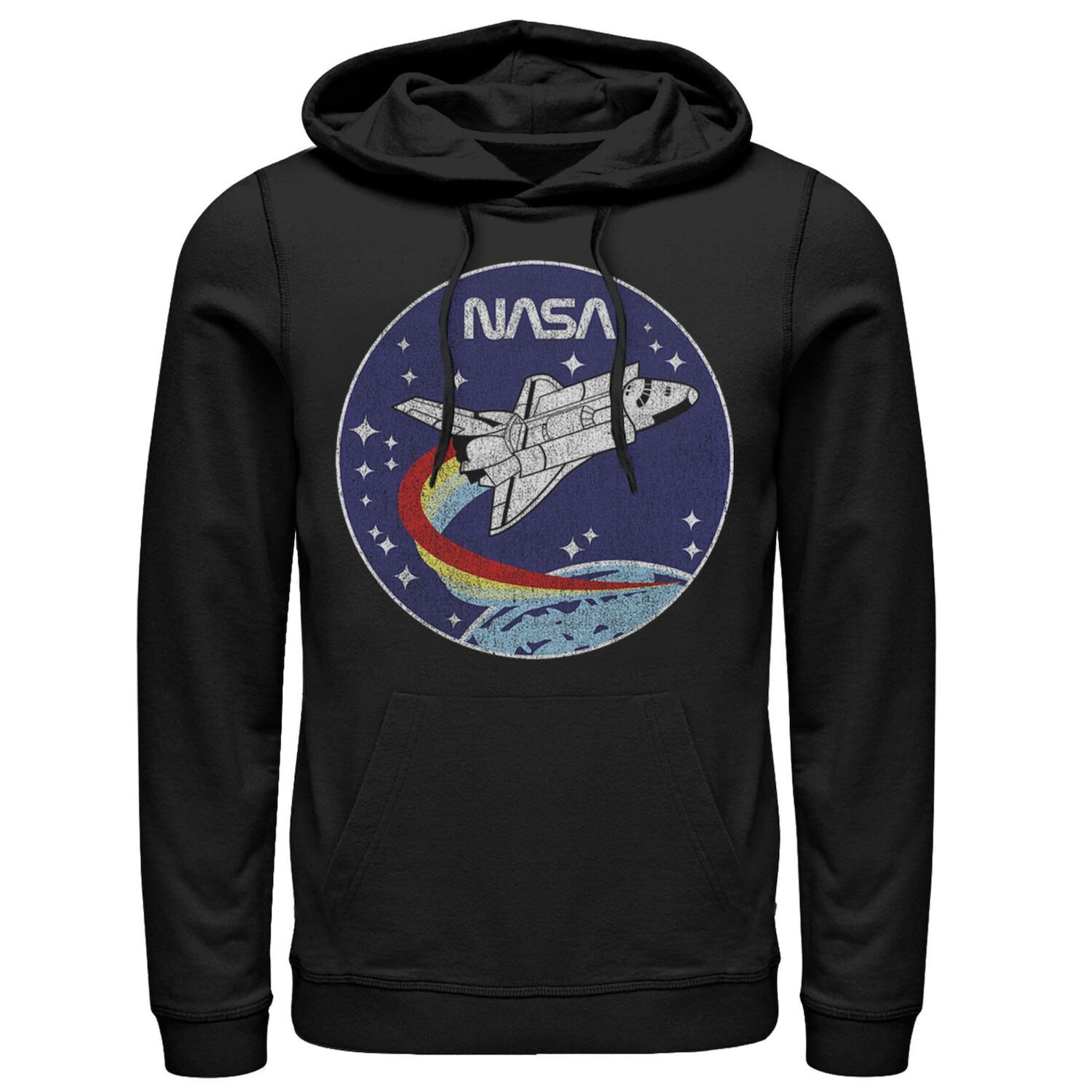 

Мужская толстовка с рваным круглым логотипом NASA и радужным принтом Licensed Character