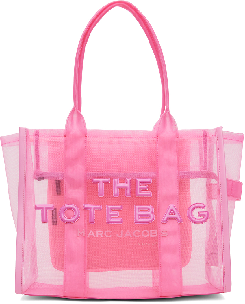 цена Розовая большая сумка-тоут 'The Mesh Large Tote Bag' Marc Jacobs