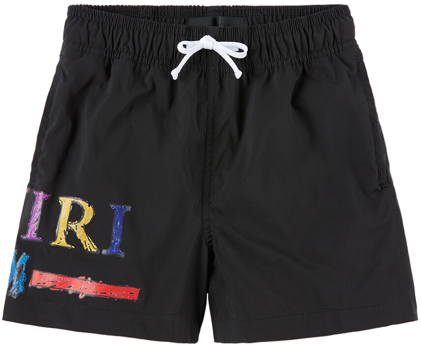

AMIRI Kids Черные шорты для плавания Rainbow MA Bar