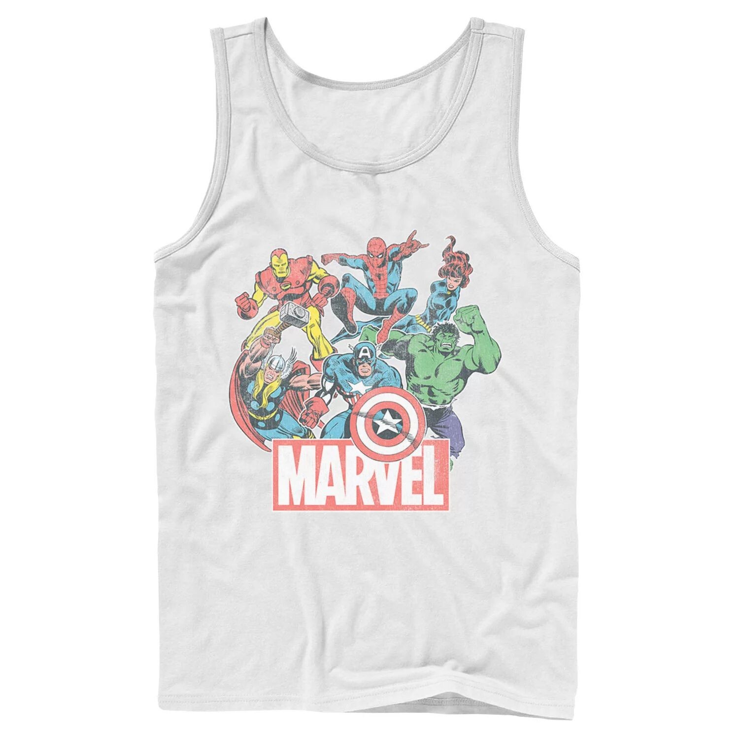 

Мужская винтажная майка Marvel Avengers Team в стиле ретро и комиксов Licensed Character