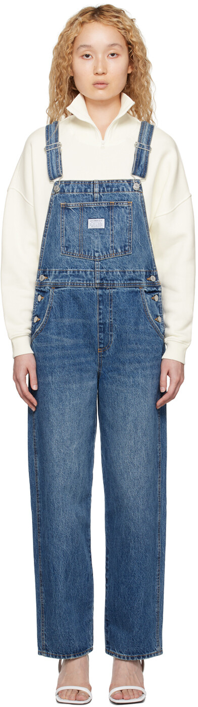 

Синий винтажный джинсовый комбинезон Levi's