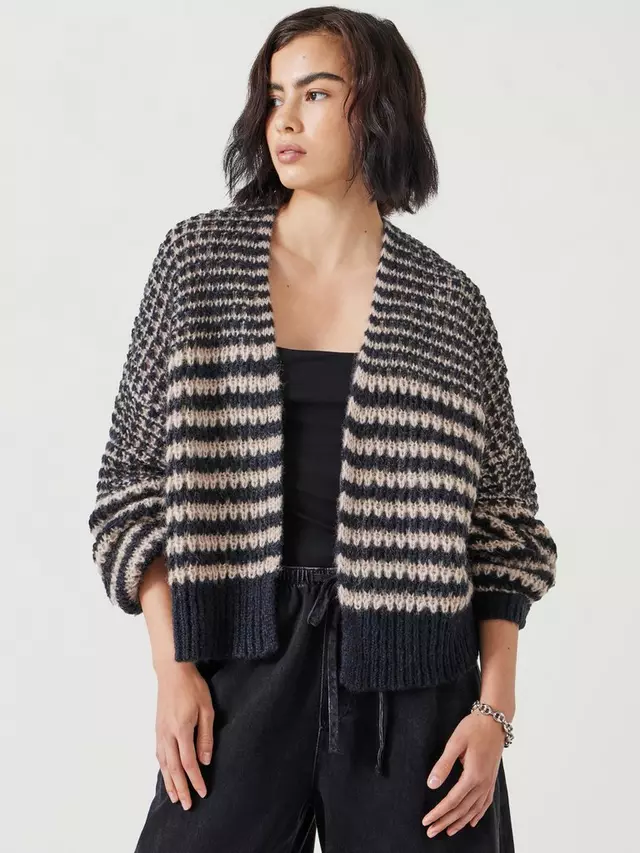 

Кардиган HUSH Skye Stripe Wool Blend, цвет black/sand