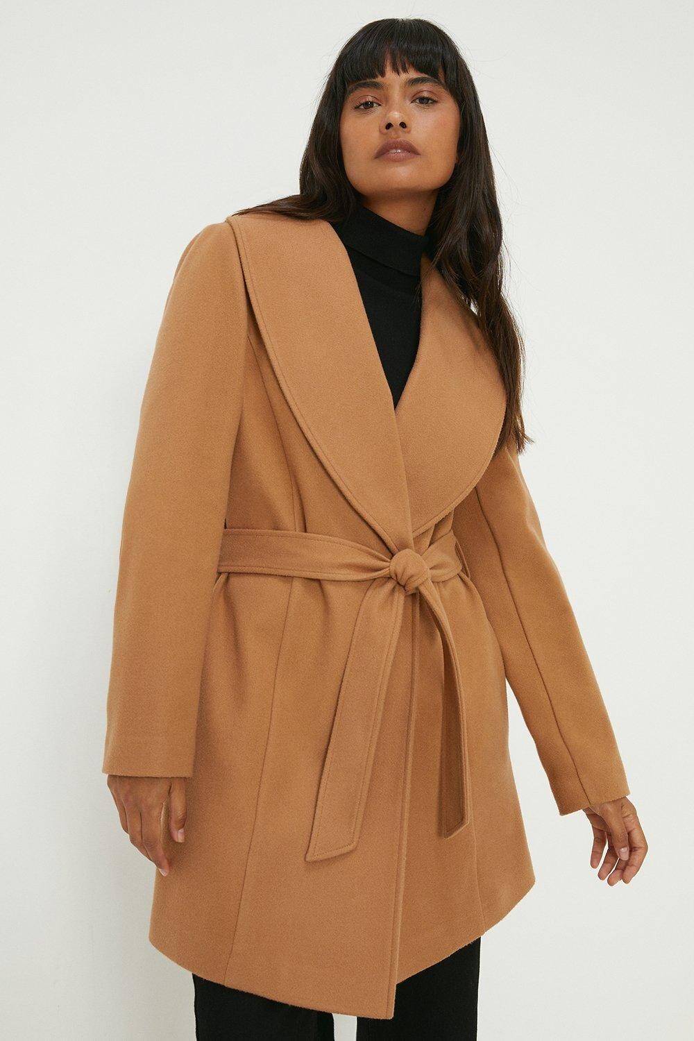 

Короткое пальто с запахом Dorothy Perkins, бежевый