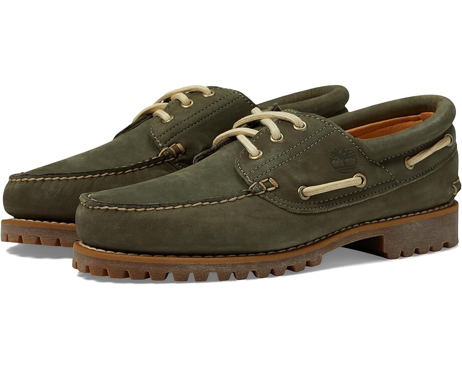 

Топсайдеры Timberland Authentics 3 Eye Classic Lug, цвет Dark Green Nubuck 1