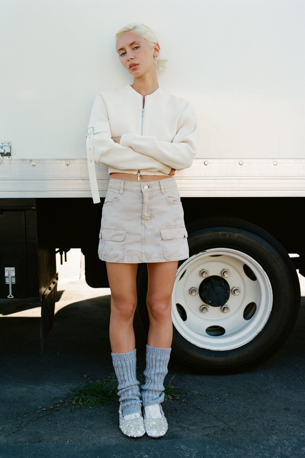 

Мини-юбка cargo Zara, легкий верблюд