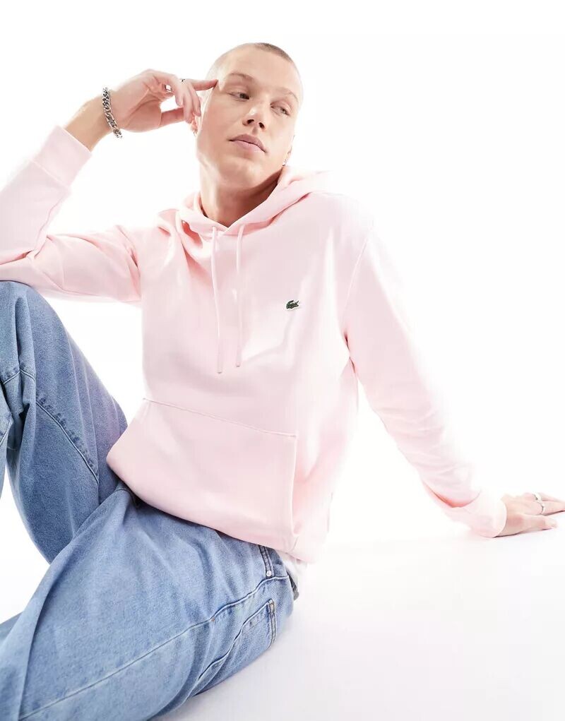 

Светло-розовое худи с логотипом Lacoste