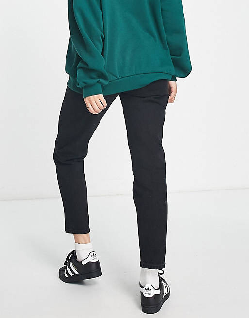 

Черные джинсы для мам с завышенной талией Pull&Bear