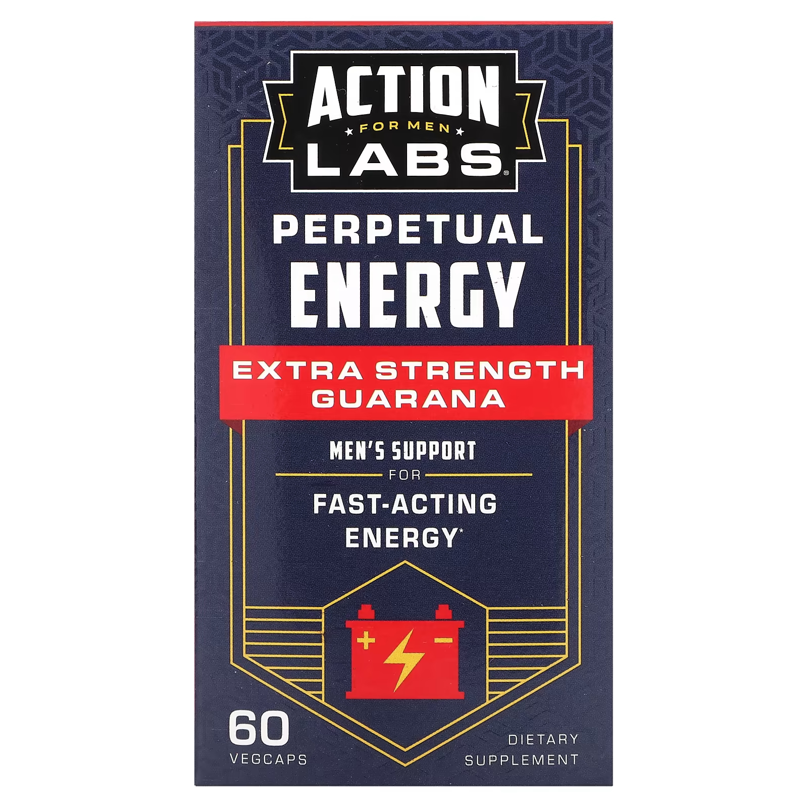 Пищевая добавка Action Labs For Men Perpetual Energy Extra Strength гуарана, 60 растительных капсул action labs positive prostate пальма сереноа поддержка для мужчин 100 растительных капсул