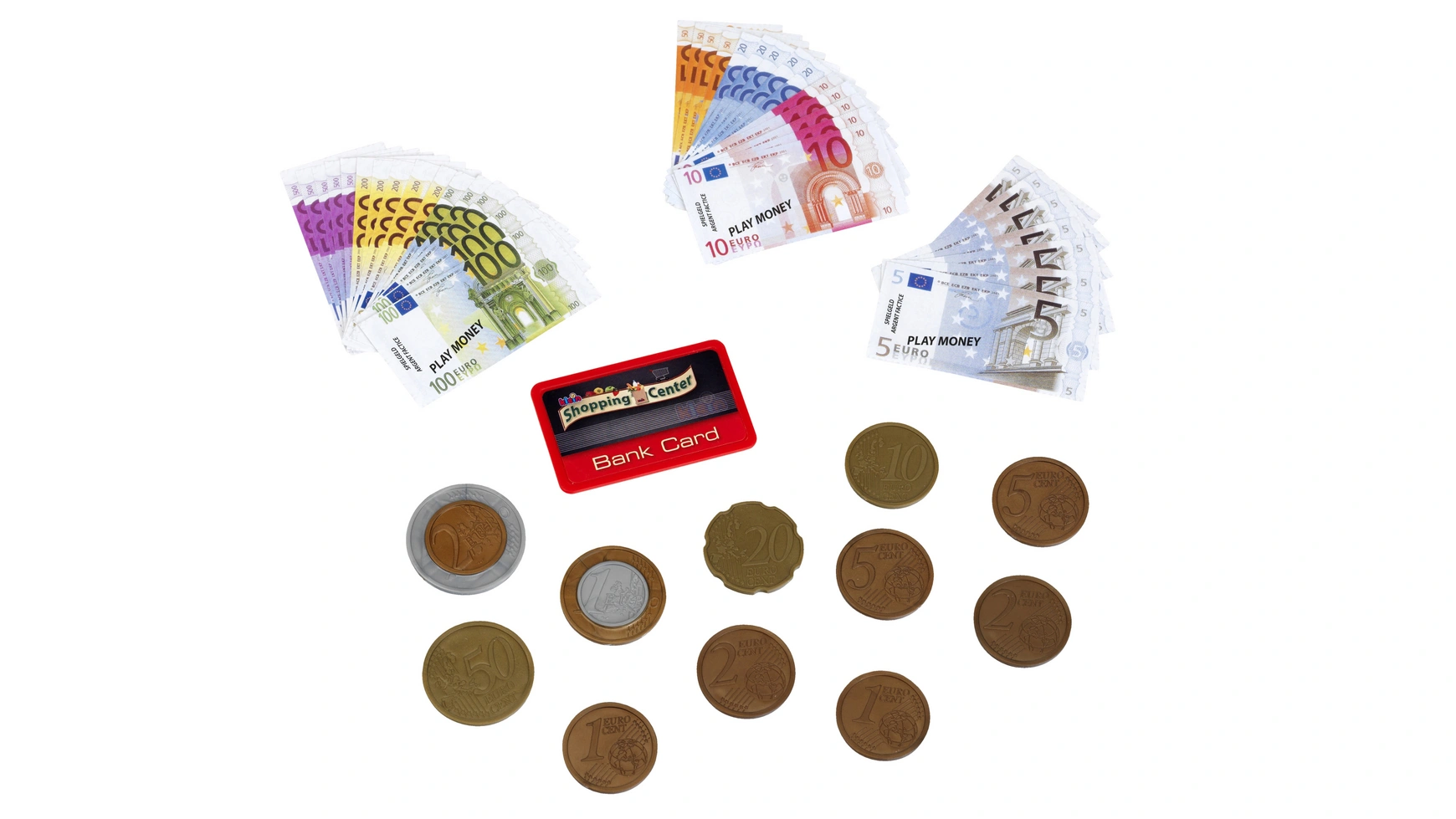 Тео Klein деньги евро с кредитной картой I 37 банкнот и 11 монет от монеты в 1 цент до банкноты в 500