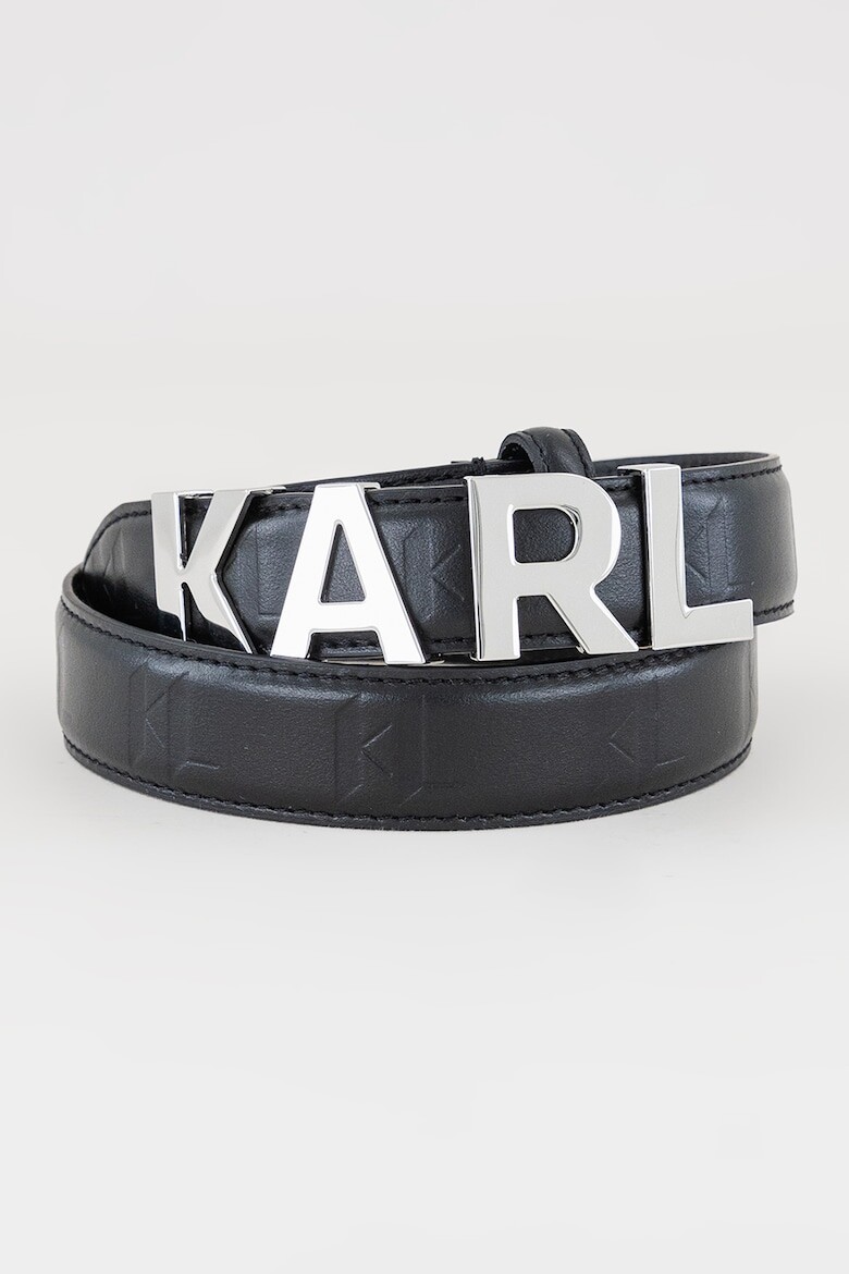 

Кожаный ремень Swing с металлическим логотипом Karl Lagerfeld, черный
