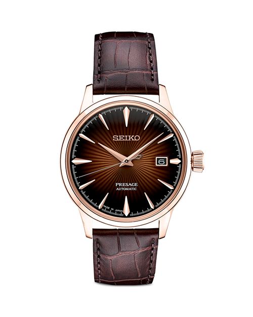 Часы Seiko Presage, 40,5 мм Seiko Watch, цвет Brown