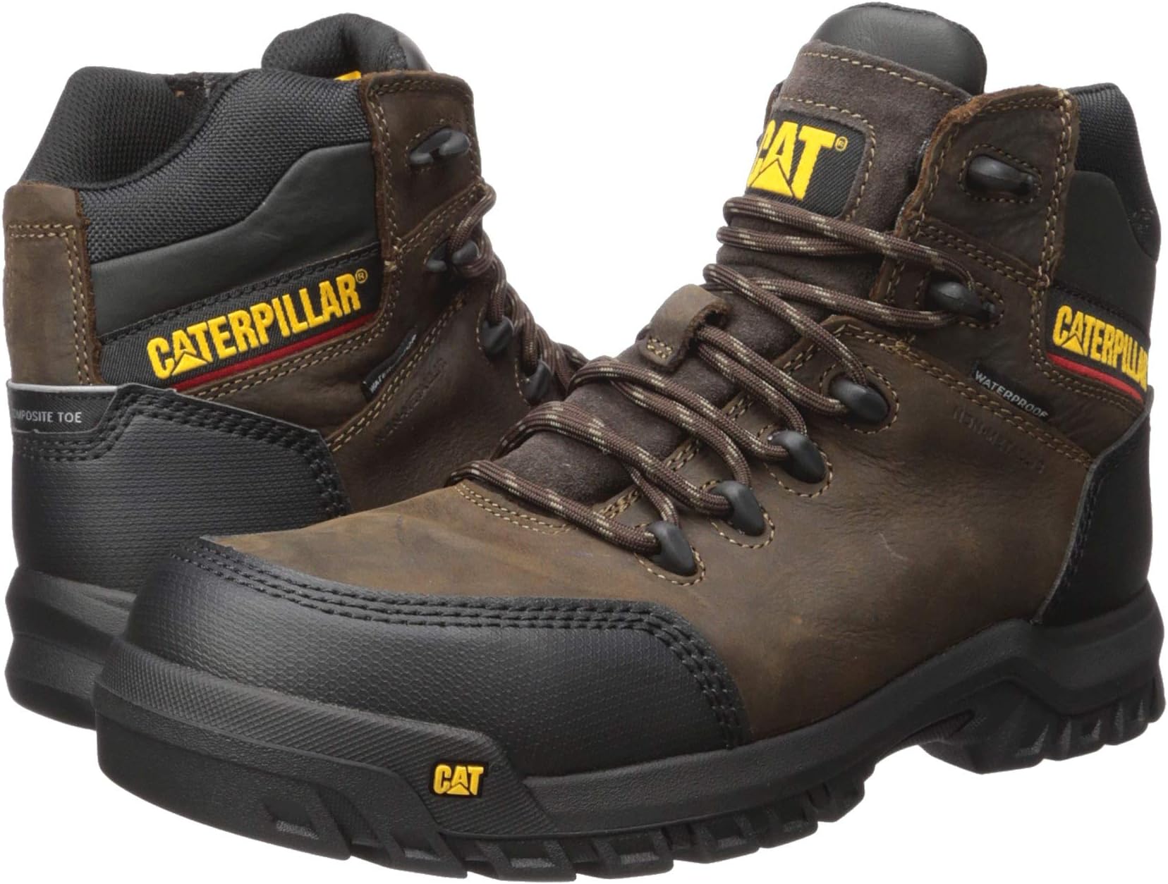 Рабочая обувь водонепроницаемая с композитным носком Resorption Waterproof Composite Toe Caterpillar, цвет Seal Brown Leather