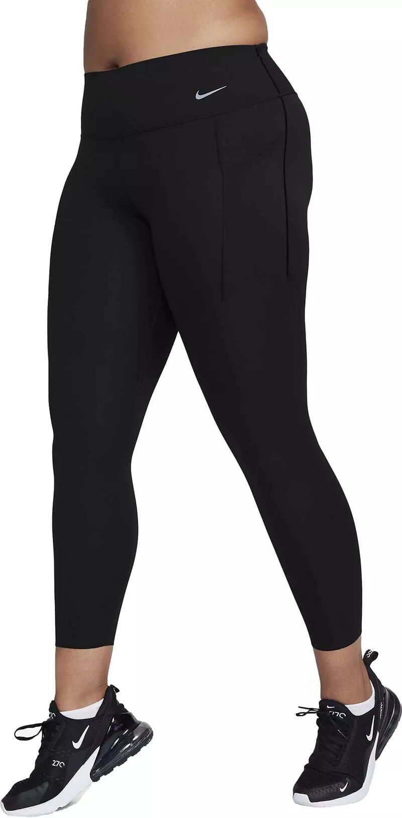 Женские леггинсы Nike Dri-FIT Universa со средней посадкой и карманами размером 7/8, черный фиолетовые леггинсы nike universa dri fit 7 8