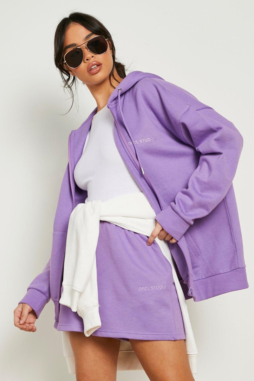 

Спортивные шорты из хлопка Boohoo, фиолетовый