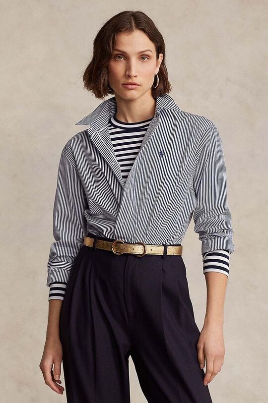 

Хлопковая рубашка Polo Ralph Lauren, синий