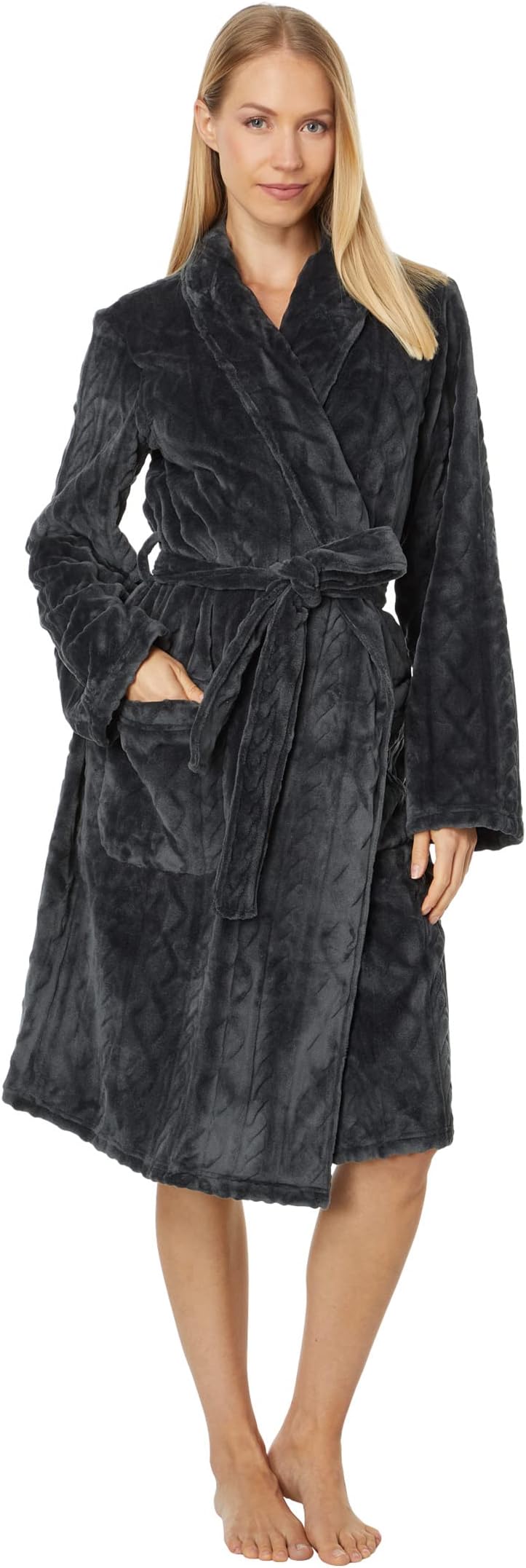 

Халат Cable Knit Plush Robe P.J. Salvage, цвет Charcoal