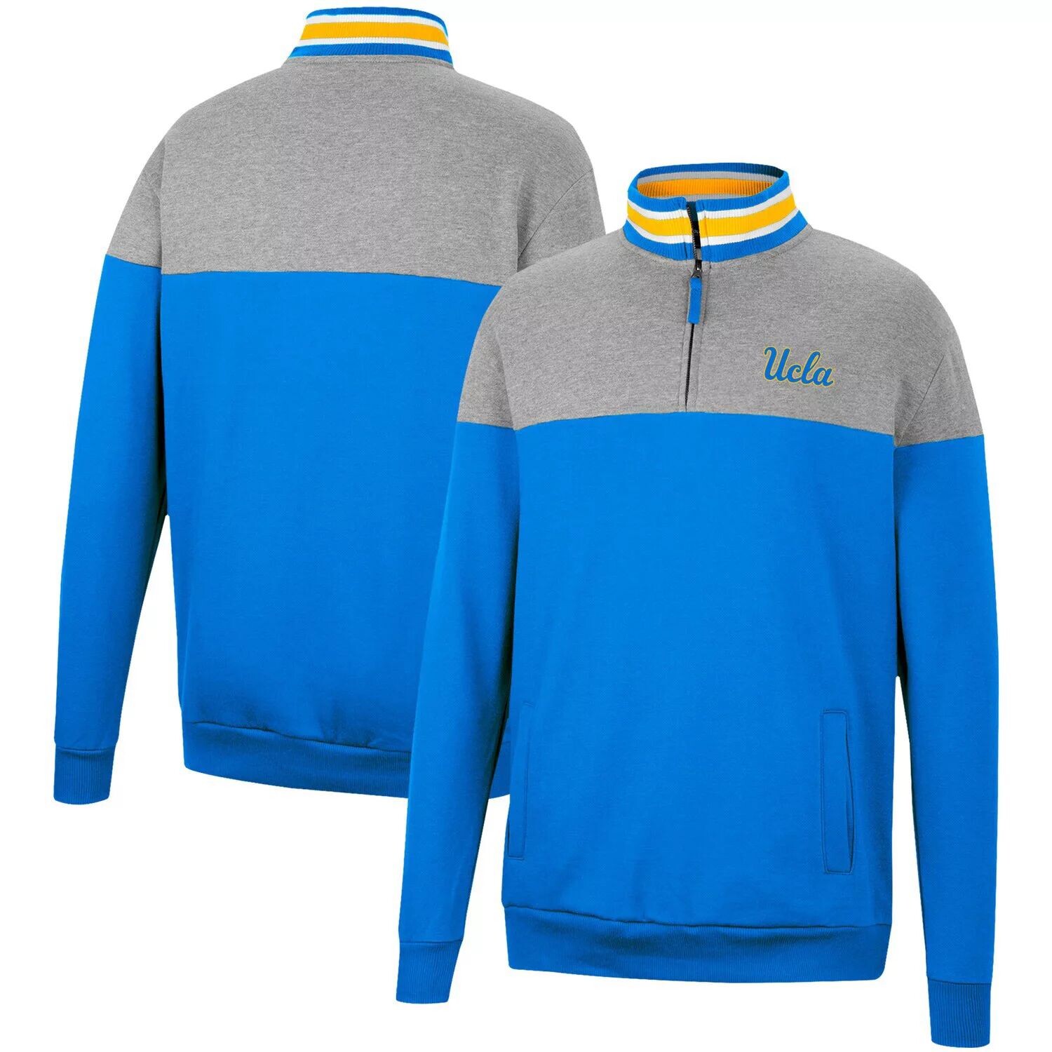 

Мужская футболка UCLA Bruins Be the Ball с молнией на четверть серого/синего цвета Colosseum, Синий