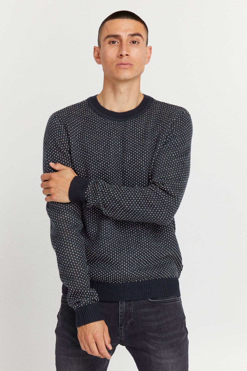 

Пуловер CASUAL FRIDAY Strick Karl structured crew neck knit 20504528, синий