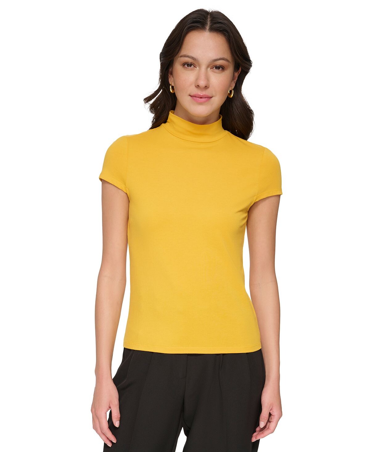 

Топ с короткими рукавами и воротником-стойкой DKNY