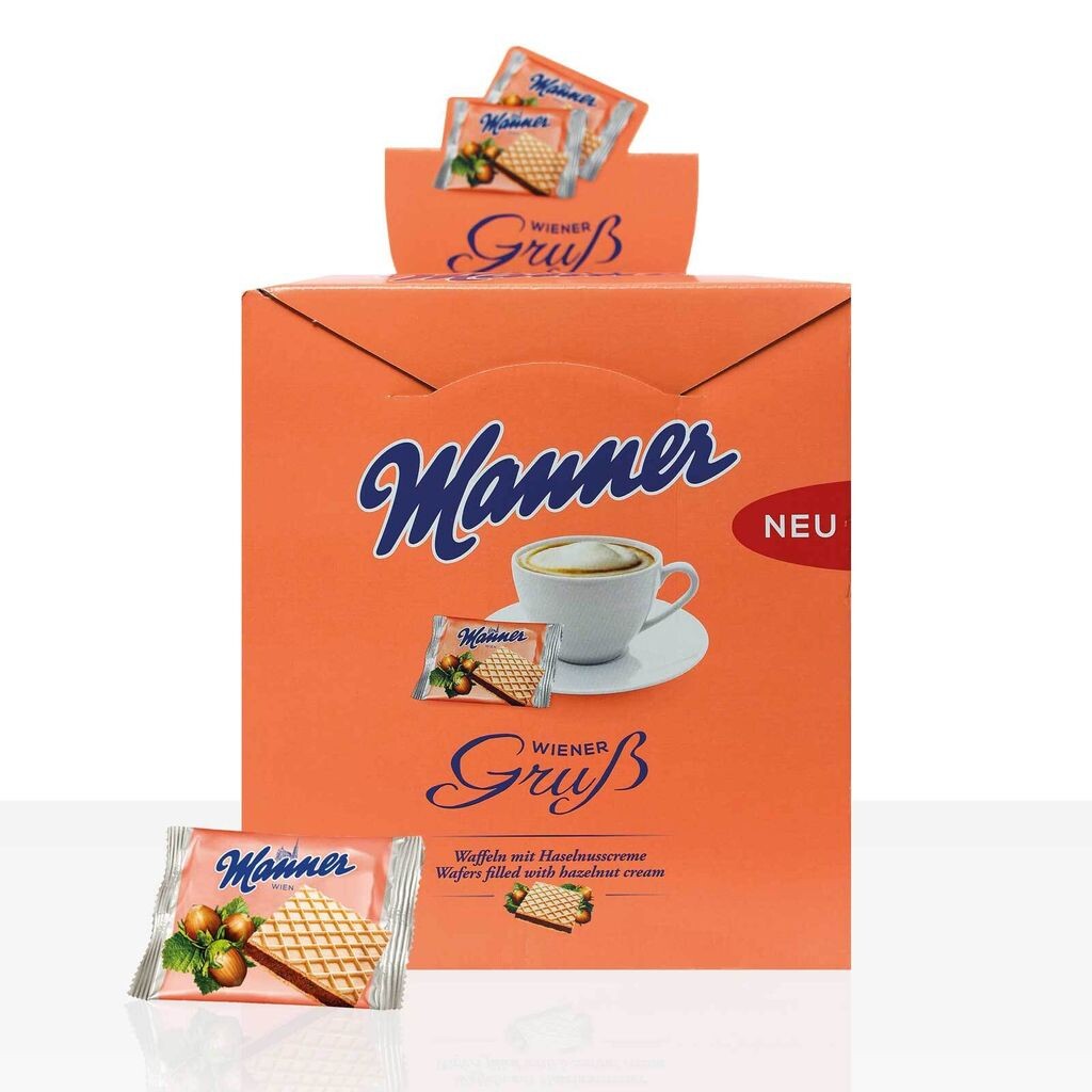 

Manner Wiener Greetings Вафли с ореховым кремом порционная выпечка 300 шт. Josef Manner Und Comp Ag