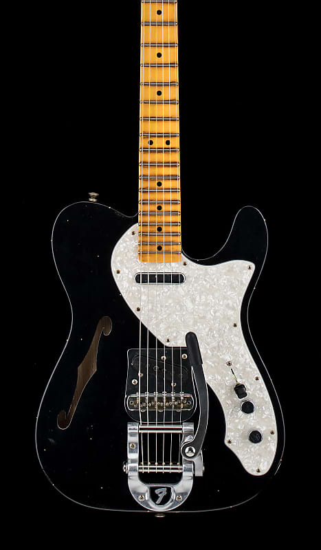 Электрогитара Fender Custom Shop '68 Tele Thinline Journeyman Relic - Aged Black #73286 fender custom shop 50 s thinline relic pink paisley