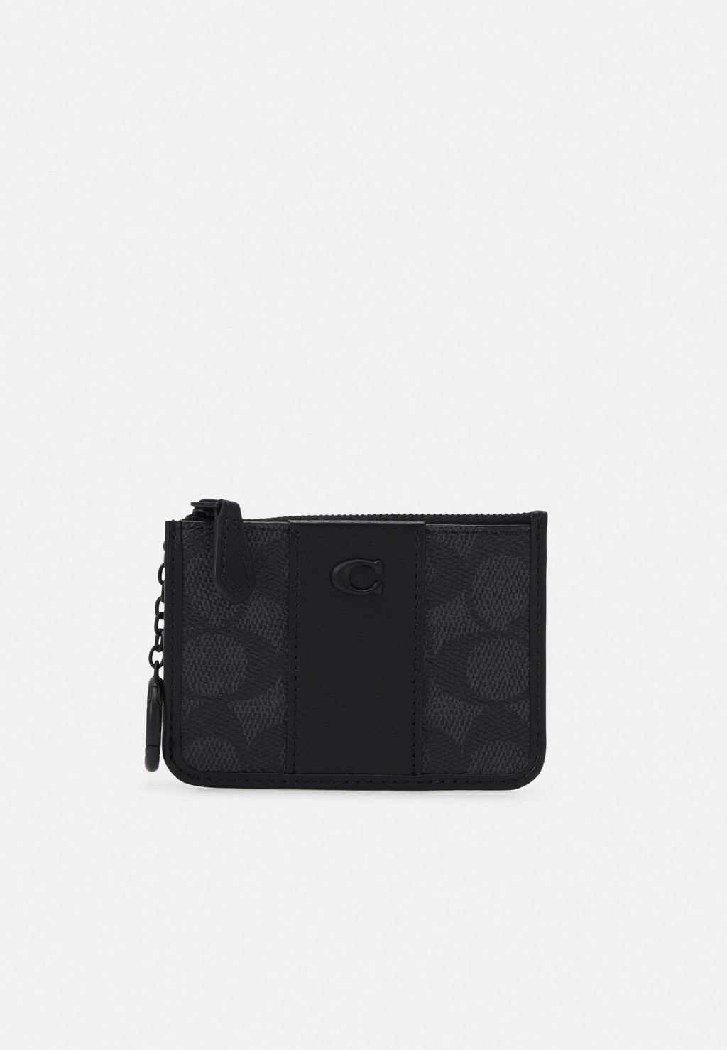 

Кошелек COATED SIGNATURE MINI ID SKINNY Coach, цвет charcoal/black