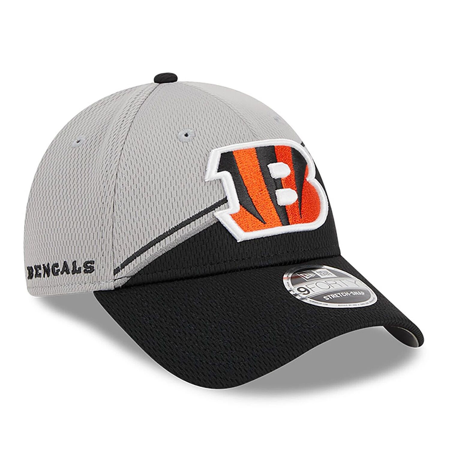 

Мужская регулируемая кепка New Era серого/черного цвета Cincinnati Bengals 2023 Sideline 9FORTY