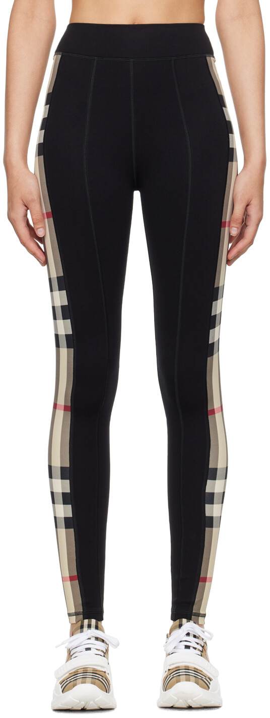

Черные леггинсы в клетку Burberry