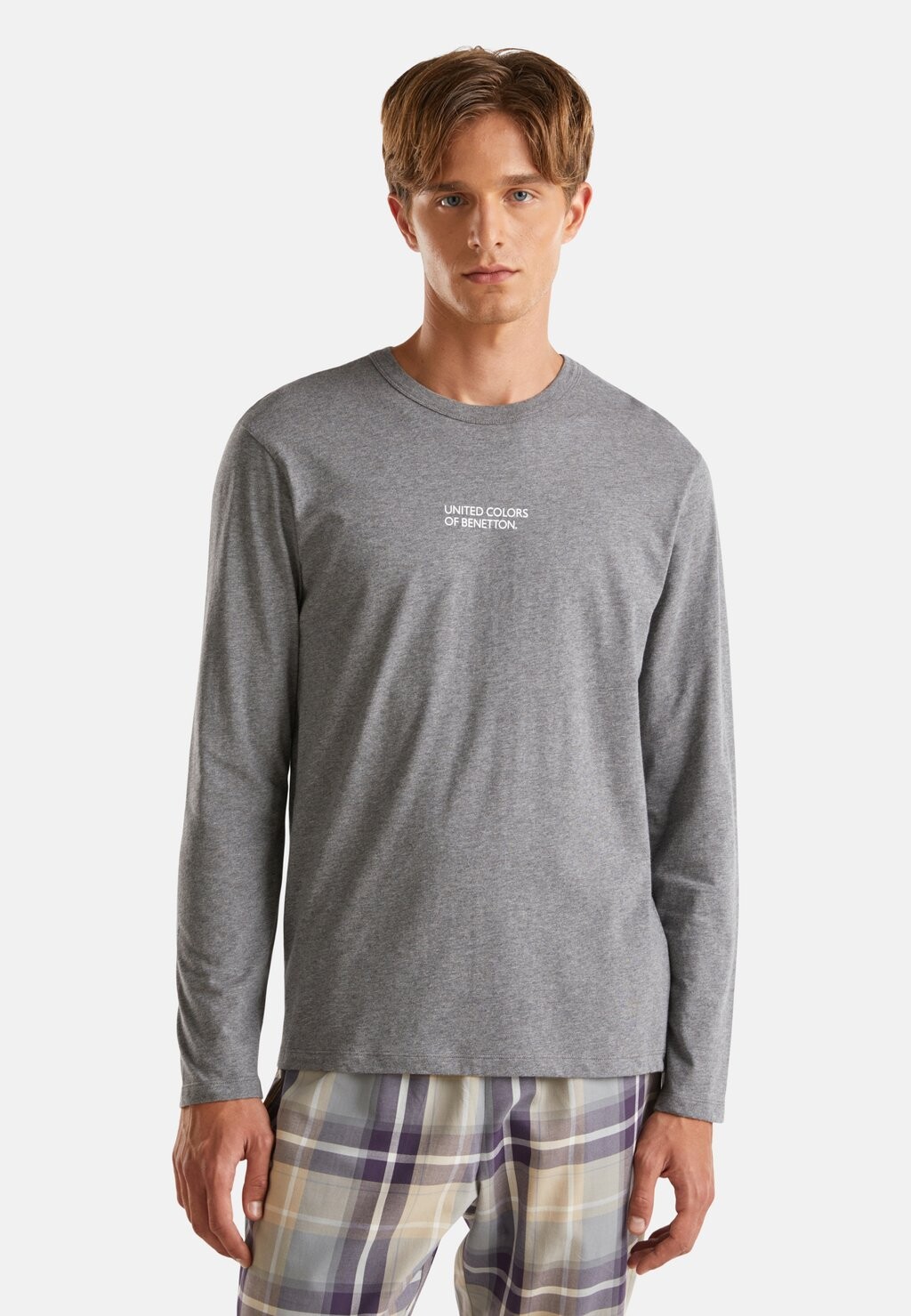 

Топ с длинными рукавами United Colors of Benetton, серый