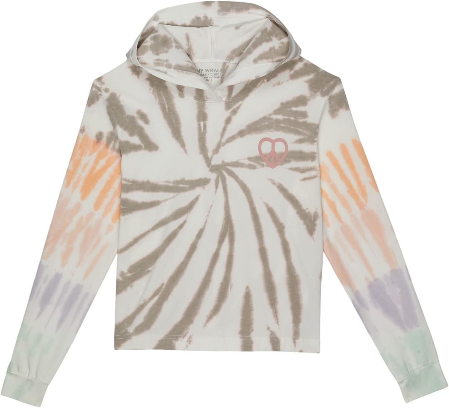 

Футболка Tiny Whales Prism Boxy Hooded Long Sleeve Tee, цвет Multi Tie-Dye