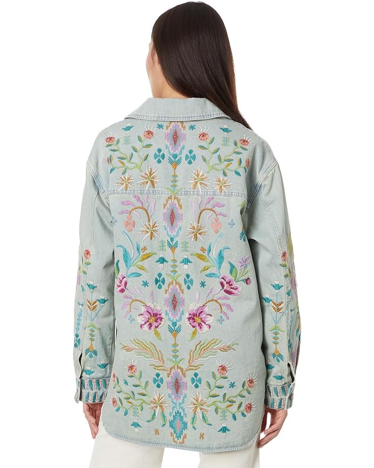 

Куртка Johnny Was Gabriella Denim Oversized Shirt Jacket, цвет Denim Blue