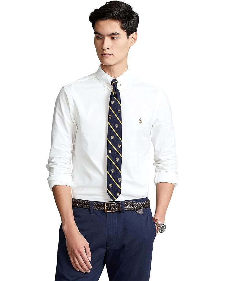 Рубашка Polo Ralph Lauren Slim Fit Stretch Oxford, цвет Bsr White