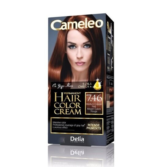 

Крем-краска для волос Cameleo, краска для волос 7.46 Medium Copper Red Delia Cosmetics