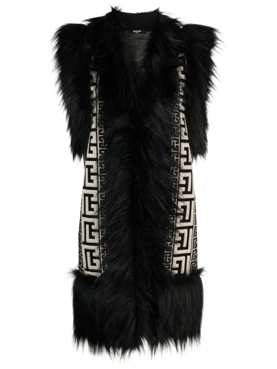 

Balmain жилет длины миди с монограммой, черный