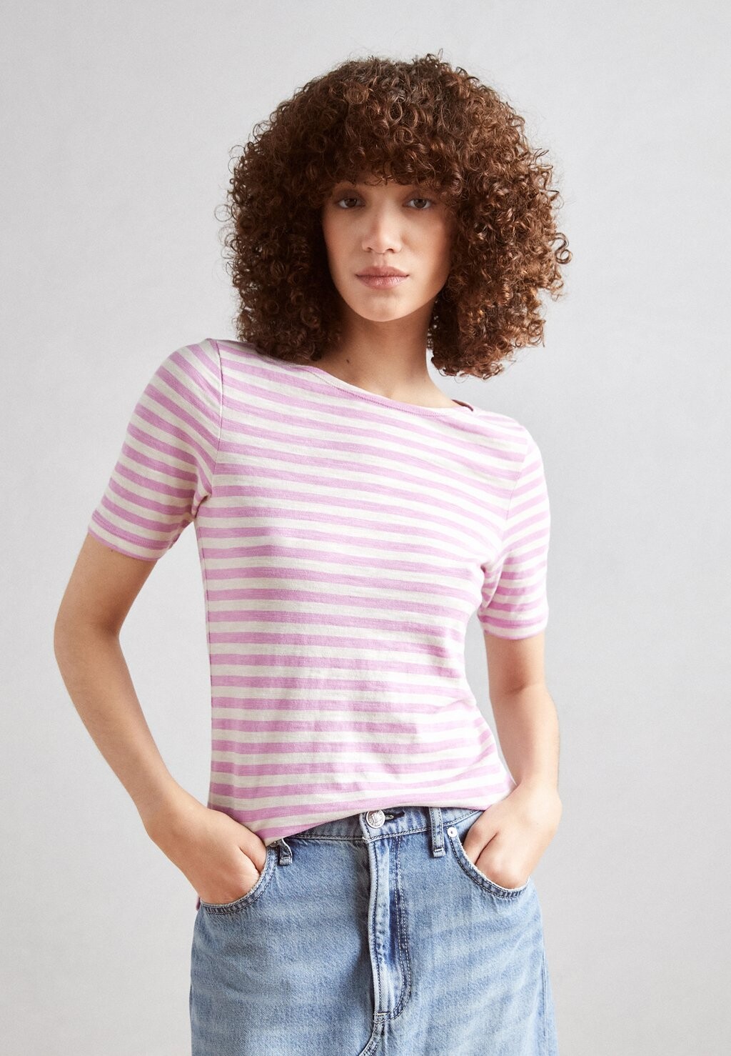 

Футболка с принтом SHORT SLEEVE BOAT NECK STRIPED Marc O'Polo, синий